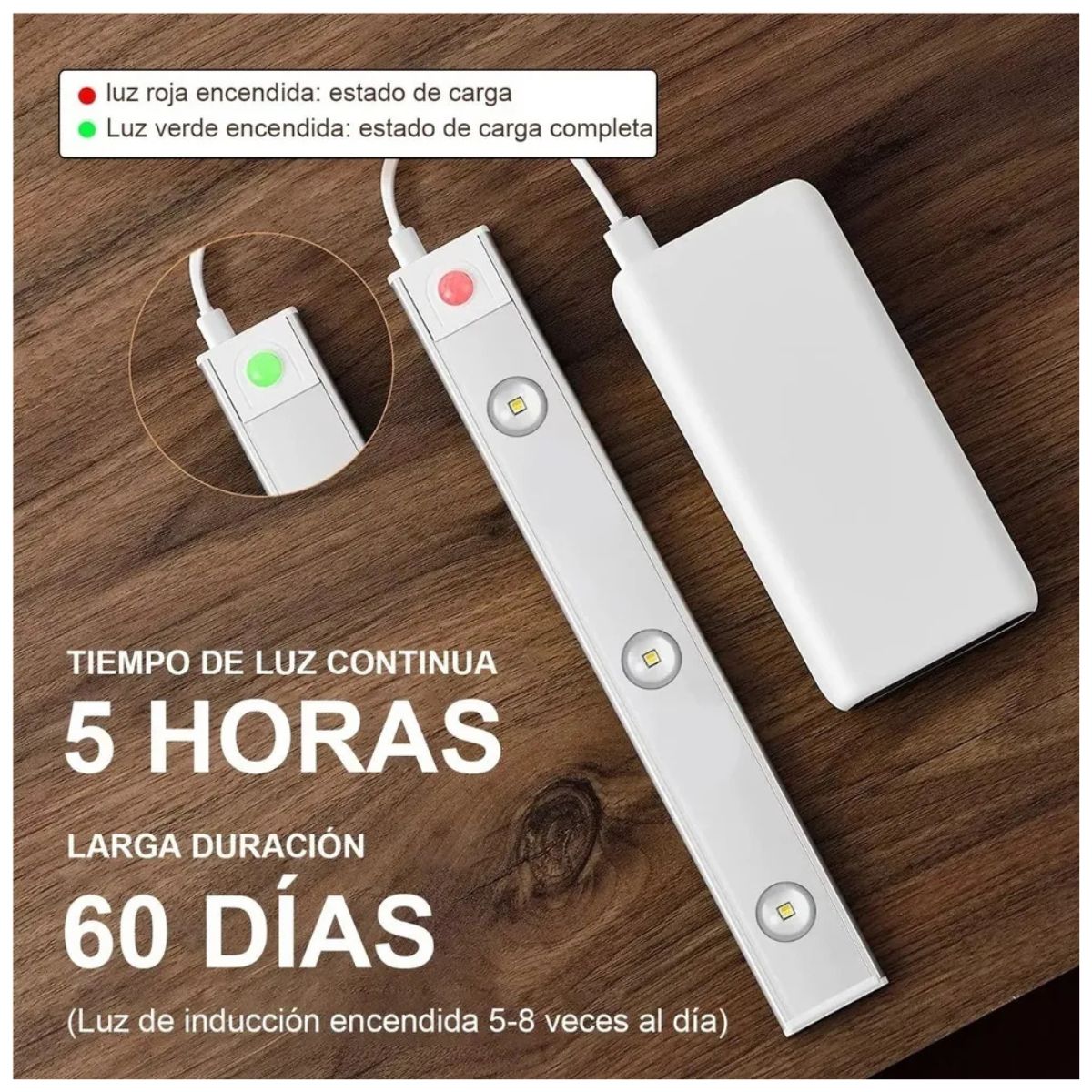 PROMO 3X1 | Barra LED Recargable Con Sensor de Movimiento